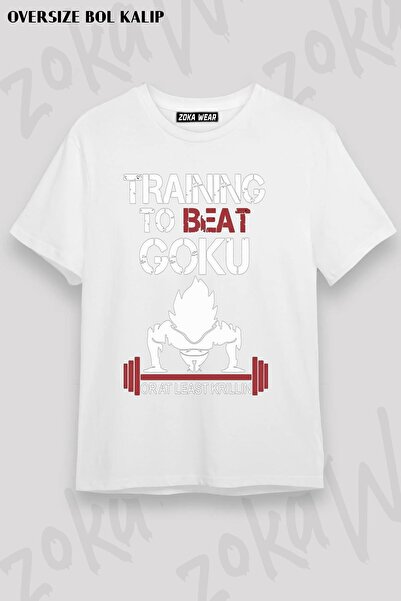 ZOKAWEAR Unisex Oversize Fit Train to Beat Goku Design Printed Tshirt