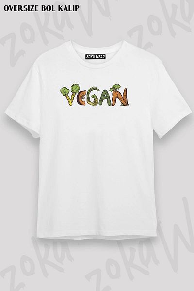 ZOKAWEAR Tricou unisex oversize cu imprimeu vegan cu design
