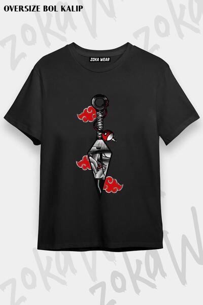 ZOKAWEAR Unisex majica sa širokim krojem i printom Itachi Uchiha Naruto anime...
