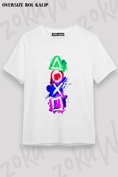 ZOKAWEAR Μπλουζάκι με στάμπα Unisex Oversize Play Buttons Dust Design