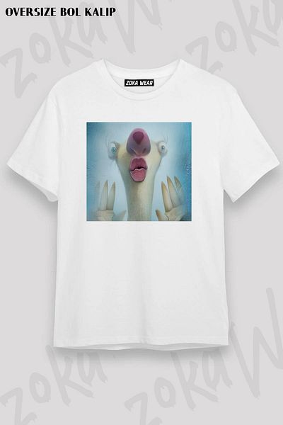 ZOKAWEAR Μπλουζάκι με στάμπα Unisex Oversize Ice Age The Ice Age Sid Design