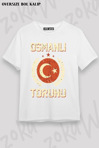 ZOKAWEAR Tricou imprimat unisex oversize cu design Otoman Grandson