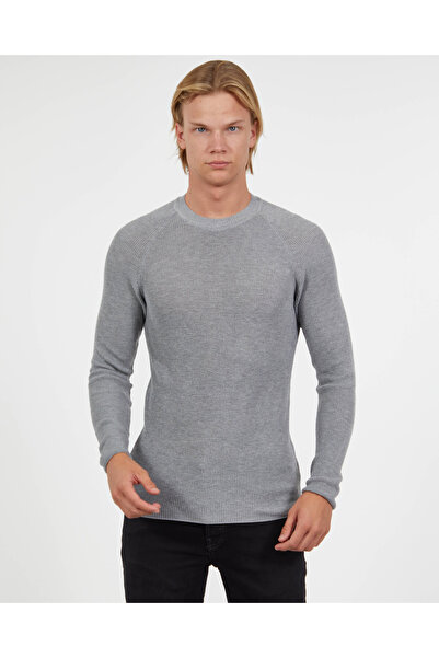 elkumoda Slim Fit Knitted Cotton Knitwear Pullover Non-Pilling Stylish Slim-Fit Crew Neck Sweater
