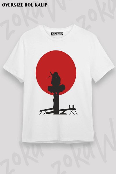 ZOKAWEAR Μπλουζάκι με στάμπα Unisex Oversize Sasuke Naruto με στάμπα