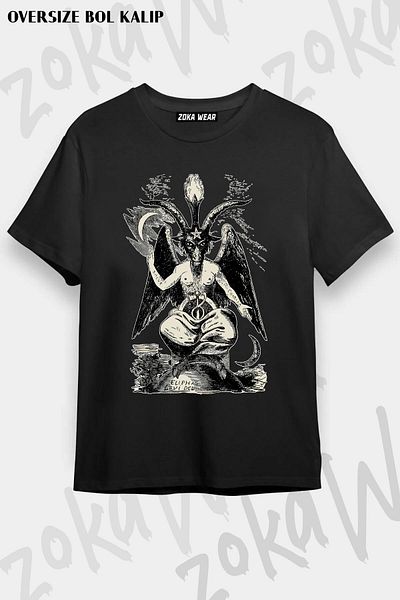 ZOKAWEAR Μπλουζάκι με στάμπα Unisex Oversize Mold Baphomet Design