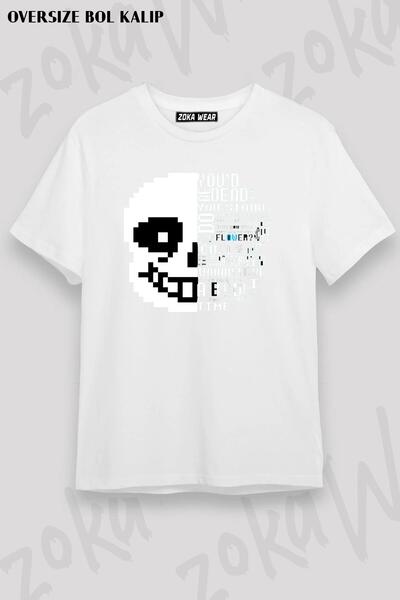 ZOKAWEAR Unisex Oversize kroj Mold Undertale Sans Design Štampano majica