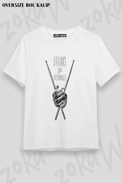 ZOKAWEAR Μπλουζάκι με στάμπα Unisex Oversize Drum And Drummers Design