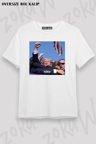 ZOKAWEAR Tricou imprimat unisex oversize Trump Victory 2024