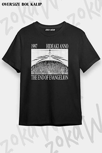 ZOKAWEAR Unisex Oversize Kalıp End Of Evangelion 1997 Tasarım Baskılı Tshirt