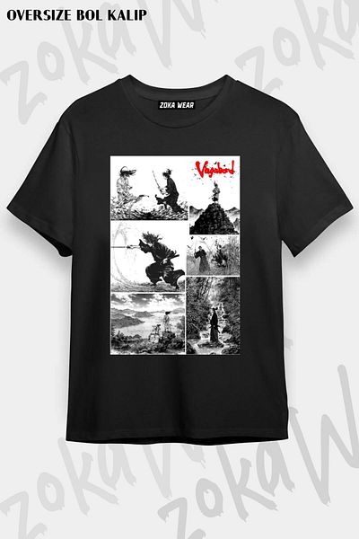 ZOKAWEAR Μπλουζάκι με στάμπα Unisex Oversize Vagabond Manga Design