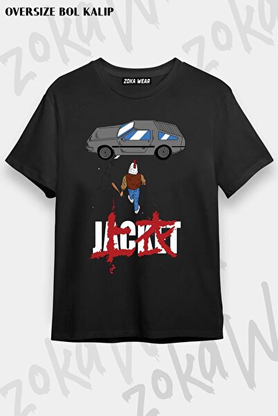 ZOKAWEAR Tricou oversize unisex cu imprimeu Hotline Miami Neo Tokyo