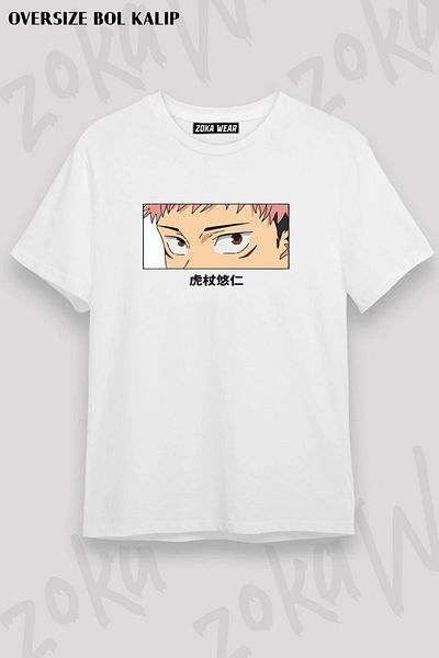 ZOKAWEAR Μπλουζάκι με στάμπα Unisex Oversize Jujutsu Kaisen Yuji Itadori3