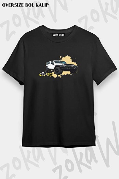 ZOKAWEAR Unisex Oversize kroj Mold Muddy Jeep Design Štampano majica