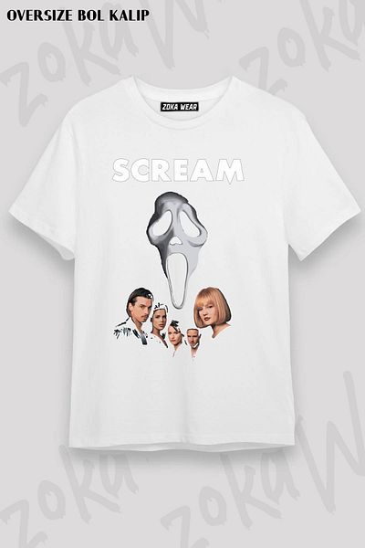 ZOKAWEAR Μπλουζάκι με στάμπα Unisex Oversize Scream Design