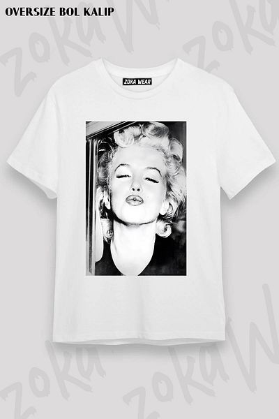 ZOKAWEAR Μπλουζάκι με στάμπα Unisex Oversize Marilyn Monroe Bw Vintage D59 Design