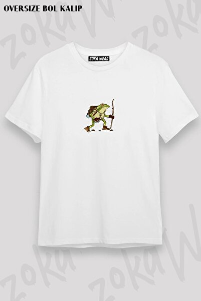 ZOKAWEAR Unisex Oversize kroj Mold Frog Torba Vip Design Design Štampano Majica