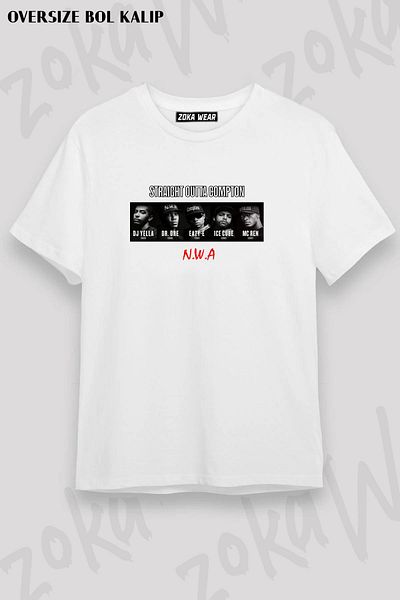 ZOKAWEAR Μπλουζάκι Unisex N.W.A Straight Outta Compton με στάμπα Oversize