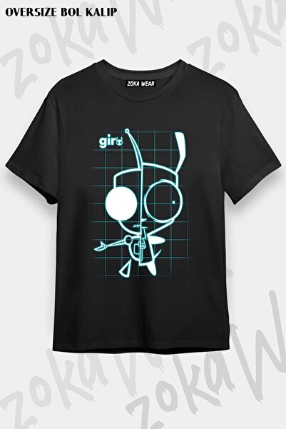 ZOKAWEAR Unisex Oversize kroj Mold Zim X-ray Schematic Gir Design Štampano ma...