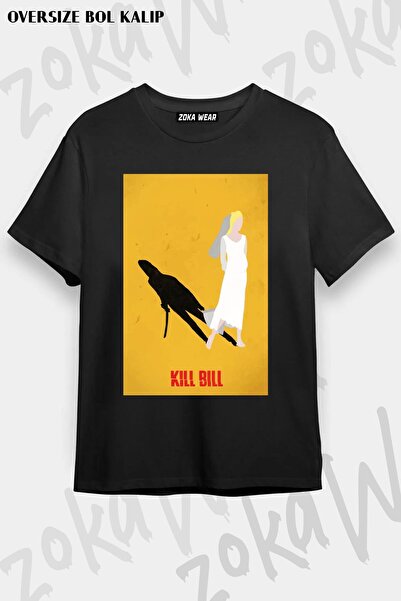 ZOKAWEAR تي شيرت مطبوع بتصميم Kill Bill v2 مقاس كبير للجنسين
