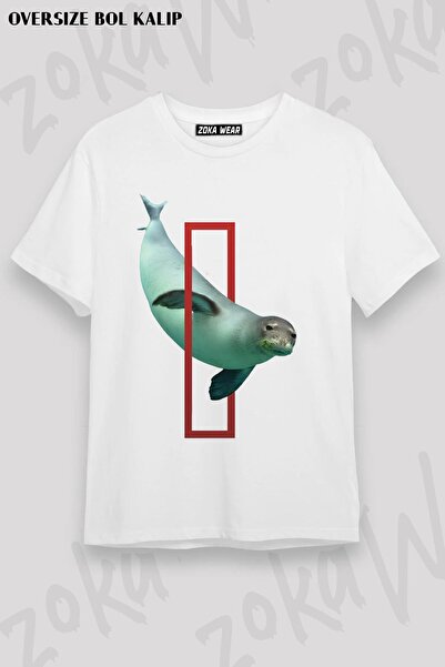 ZOKAWEAR Unisex Oversize kroj Mold Nat Geo Mediterranean Seal Design Štampano...