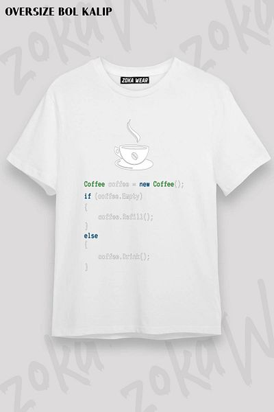ZOKAWEAR Unisex Oversize Προγραμματιστής Υπολογιστών Σχεδιασμός Κωδικού Τυπωμένο Tshirt