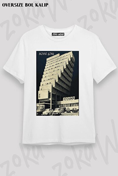 ZOKAWEAR Unisex Oversize kroj Mold Molchat Doma Etazhi Dizajn stepenica Štamp...