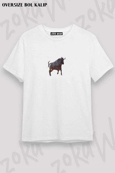 ZOKAWEAR Μπλουζάκι με στάμπα Unisex Oversize Fit Bull Design