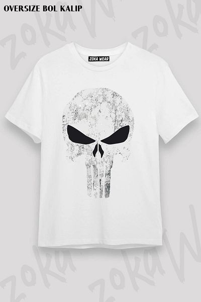 ZOKAWEAR Μπλουζάκι με στάμπα Unisex Oversize Punisher v4 Design