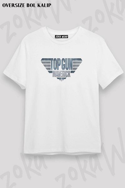 ZOKAWEAR Tricou unisex oversize cu imprimeu Top Gun Maverick cu design simplu