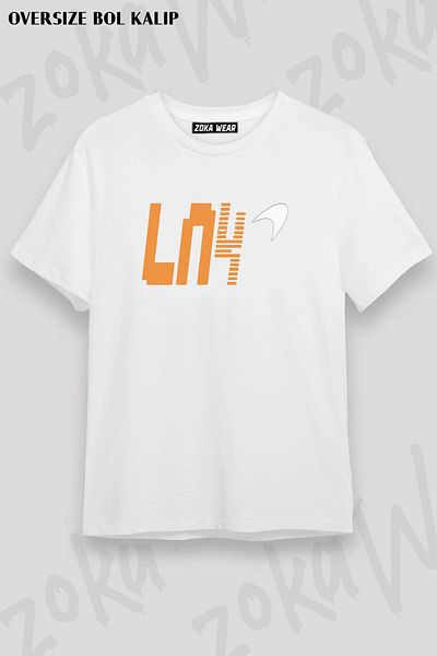 ZOKAWEAR Tricou unisex oversize Lando Norris 4 cu imprimeu