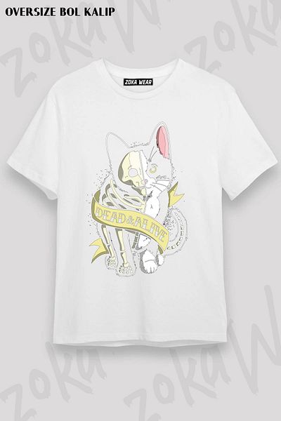 ZOKAWEAR Μπλουζάκι Unisex Oversize με μοτίβο Schrödinger's Cat