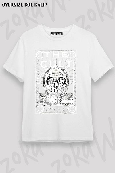 ZOKAWEAR Μπλουζάκι με στάμπα Unisex Oversize The Cult, Skull, Cult Design