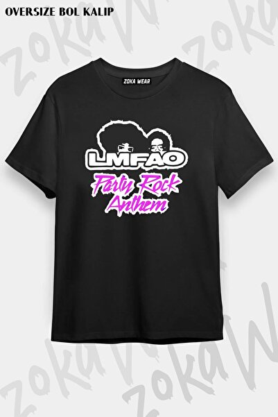 ZOKAWEAR Unisex Oversize Fit Lmfao Party Rock Design Printed Tshirt