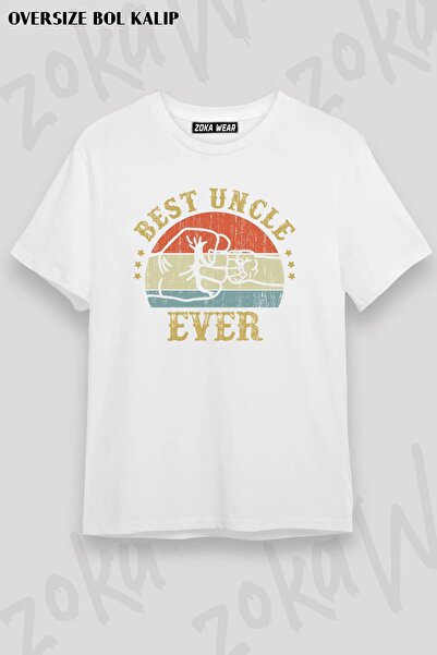 ZOKAWEAR Tricou unisex oversize cu imprimeu cel mai bun design unchi vreodată