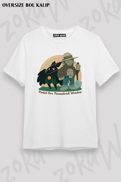 ZOKAWEAR Tricou oversize unisex - Protejează-ți minunile paranaturale imprimate