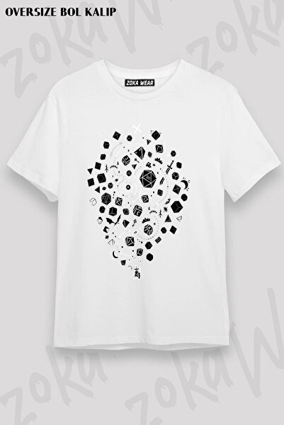 ZOKAWEAR Unisex Oversize kroj Mold Dnd D20 The Adventure Design Štampano majica