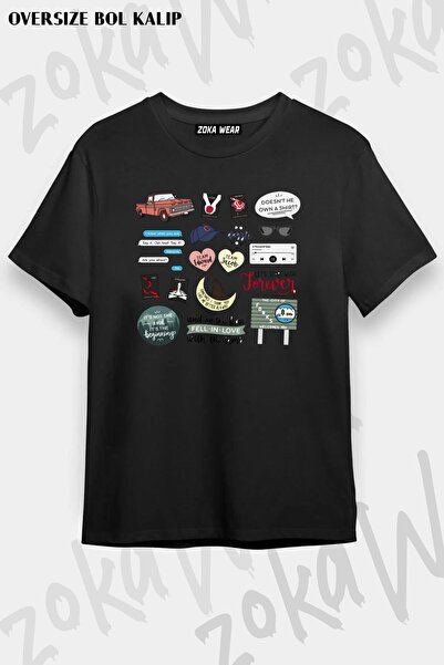 ZOKAWEAR تي شيرت مطبوع بتصميم فني للفيلم والكتاب من Twilight مقاس كبير للجنسين