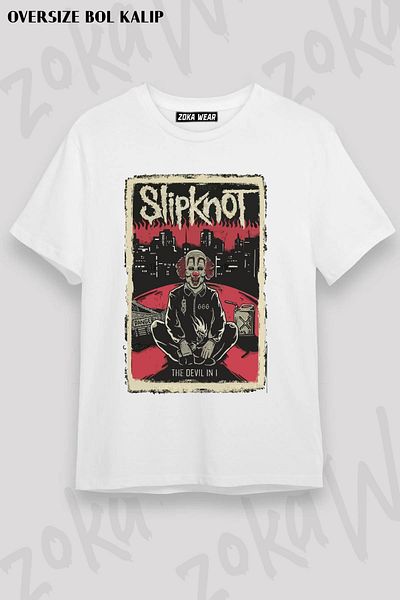 ZOKAWEAR Tricou unisex oversize cu imprimeu Slipknot Devil Design