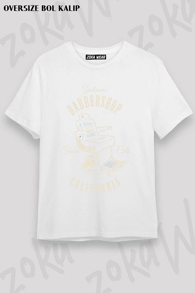 ZOKAWEAR Μπλουζάκι με στάμπα Unisex Oversize Barber Shop Design