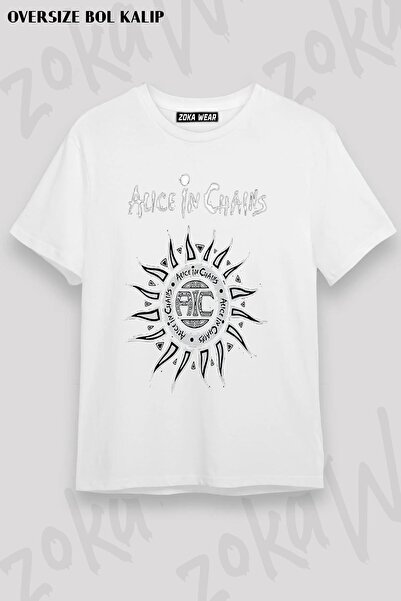 ZOKAWEAR Унісекс Oversize Калібр Alice In Chains 2 Дизайн Друкований Tshirt