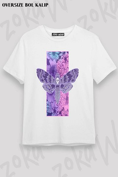 ZOKAWEAR Μπλουζάκι με στάμπα Unisex Oversize Mold Death Moth Design