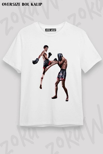 ZOKAWEAR Μπλουζάκι με στάμπα Unisex Oversize Fit Muay Thai v2 Design