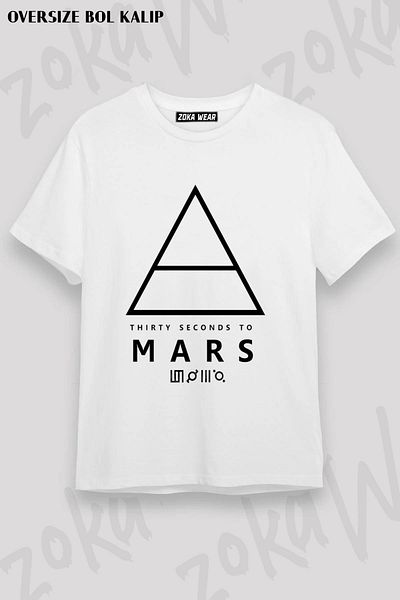 ZOKAWEAR Μπλουζάκι με στάμπα Unisex Oversize 30 Seconds To Mars Design