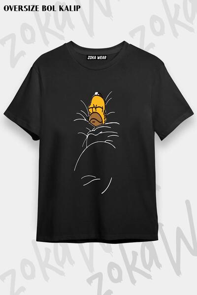 ZOKAWEAR Μπλουζάκι με στάμπα Unisex Oversize Homer Simpson Sleeping Design