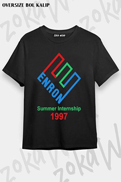ZOKAWEAR Unisex Oversize Fit Enron Summer Internship Design Printed Tshirt