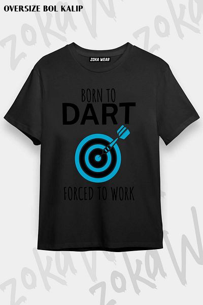 ZOKAWEAR Tricou unisex oversize cu imprimeu Dart Work Design