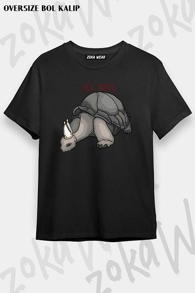 ZOKAWEAR Μπλουζάκι με στάμπα Unisex Oversize Pope Turtle Miriel Elden Ring Design