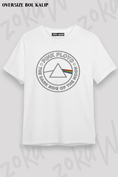 ZOKAWEAR Unisex Oversize kroj Mold Pink Floyd Moon Design Štampano majica