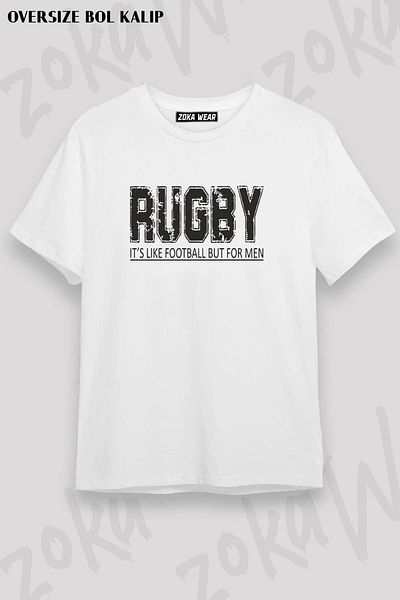 ZOKAWEAR Tricou unisex oversize cu imprimeu Rugby Design