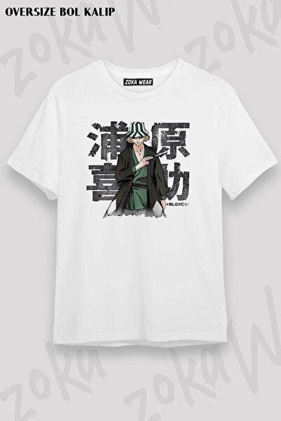 ZOKAWEAR تي شيرت مطبوع بتصميم كبير الحجم للجنسين من Bleach Kisuke Urahara v2